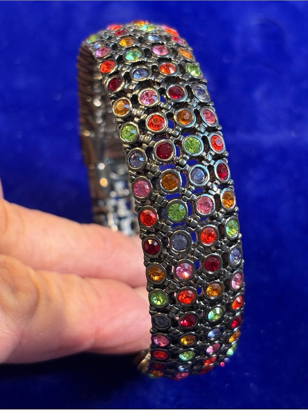 Joan Rivers Sparkling Multi-Color Crystals Cuff Bangle Bracelet